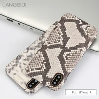 for iphone xs max case luxury handmade genuine leather python skin back for iphone 7 8 plus case business anti fall