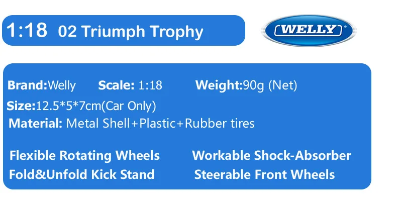 1:18 Масштаб 2002 Triumph Trophy touring мотоцикл Мотоциклы Металлические Миниатюрные модели Коллекция Подарки литые под давлением детские игрушки для мальчиков