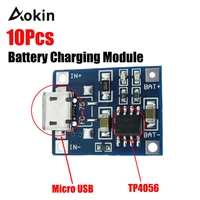 10pcs tp4056 5v 1a micro usb 18650 lithium battery charging board charger module protection dual functions for arduino diy kit