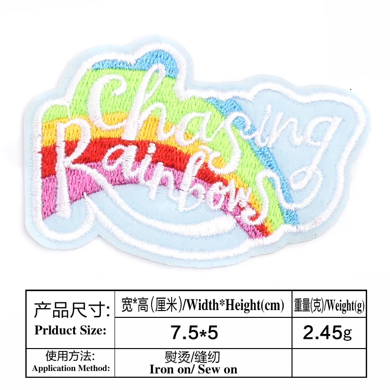1 шт Покемон с буквенным принтом радуга патч рыбы Дешевые Вышитые милые для детей