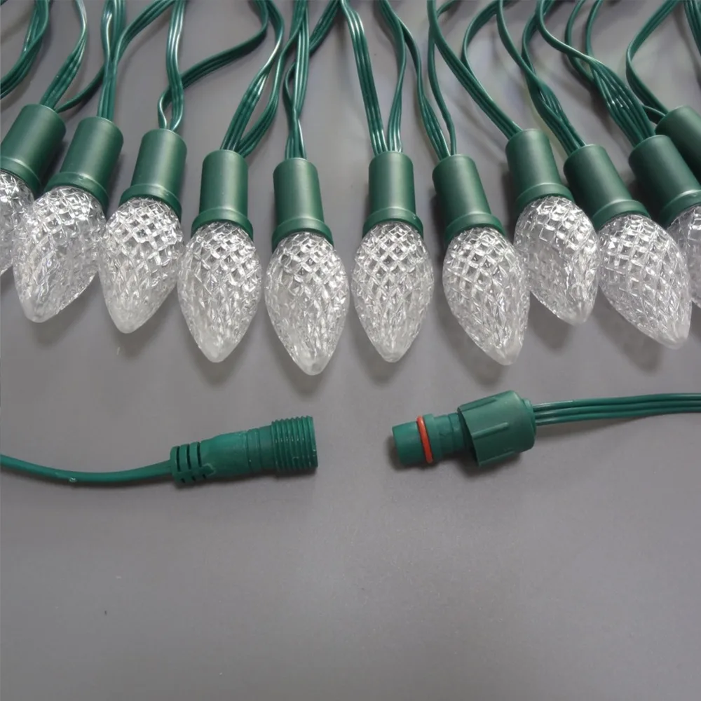 200 шт. 50 узлов/нитка C7/C9 S20 DC12V WS2811 адресуемые RGB светодиодные рождественские