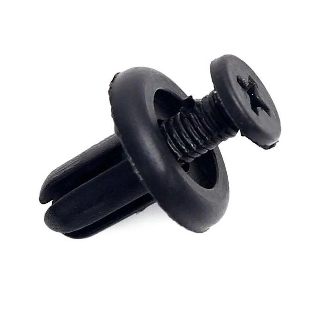

100Pcs Universal Black Mixed Auto Fastener Car Bumper Clips Retainer Car Fastener Rivet Door Panel Fender Liner 6mm