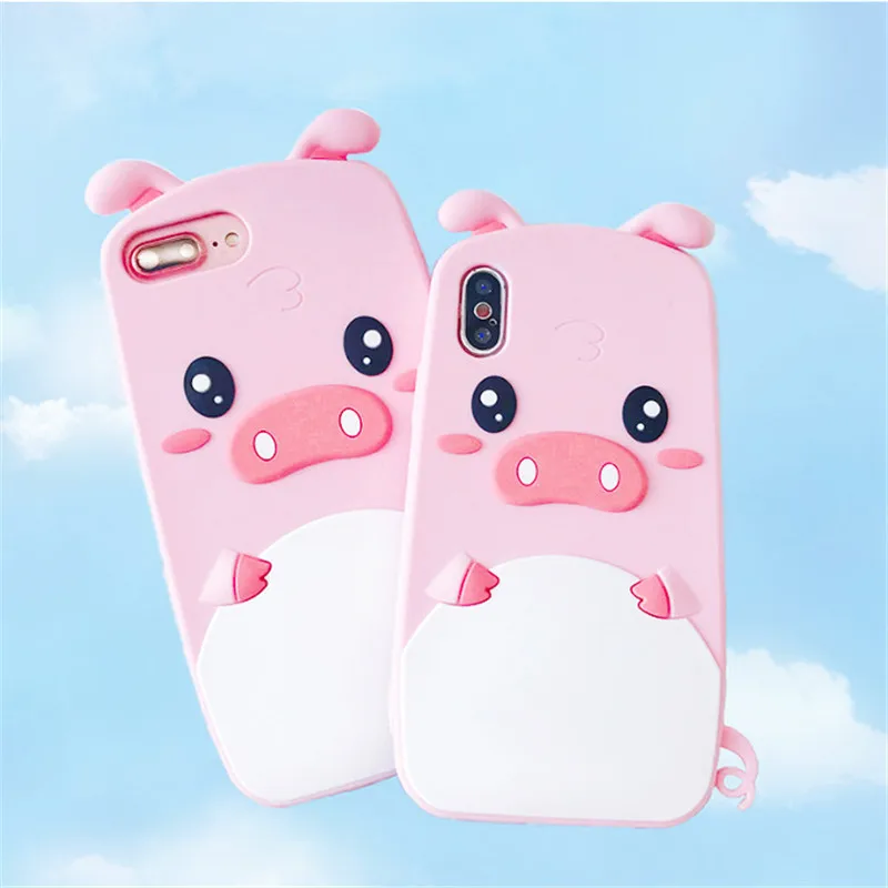 3D Cartoon Pink Pig Soft Silicone Phone Cases for Huawei P Smart Y5 Y6 Y7 Prime 2018 P20 Pro P10 P8 P9 Lite 2017 Nova 2S 3 Case | Мобильные