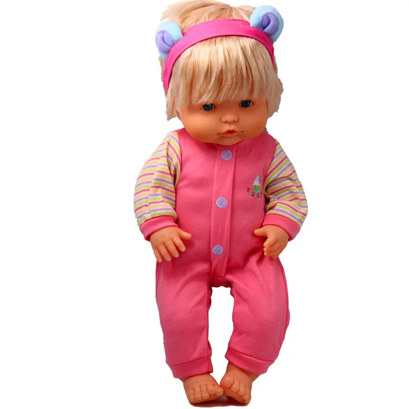 Clothes For Dolls Fit 41 cm Nenuco Doll y su Hermanita Pink Stripes Quality Jumpsuit for 16inch Newborn Ropa doll | Игрушки и хобби