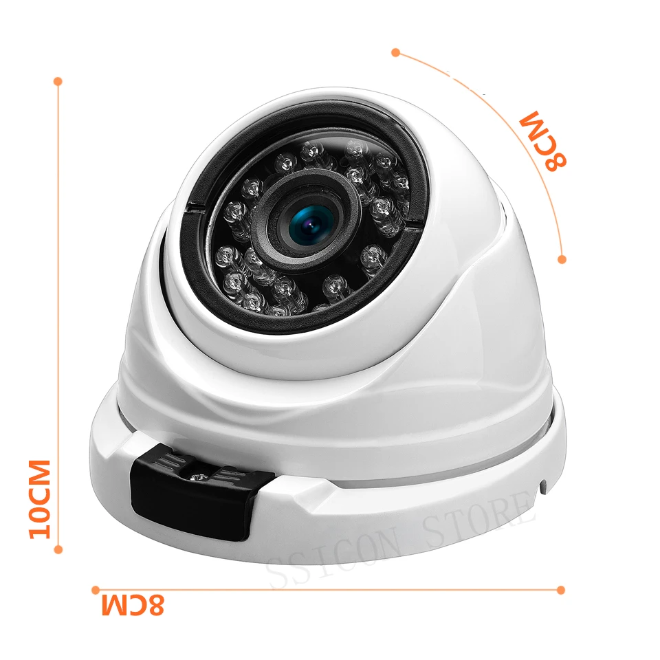

Mini 5MP Dome Camera AHD 3.6mm Lens IR Night Vision 3840*2160P Vandalproof Home Security Camera With OSD Cable