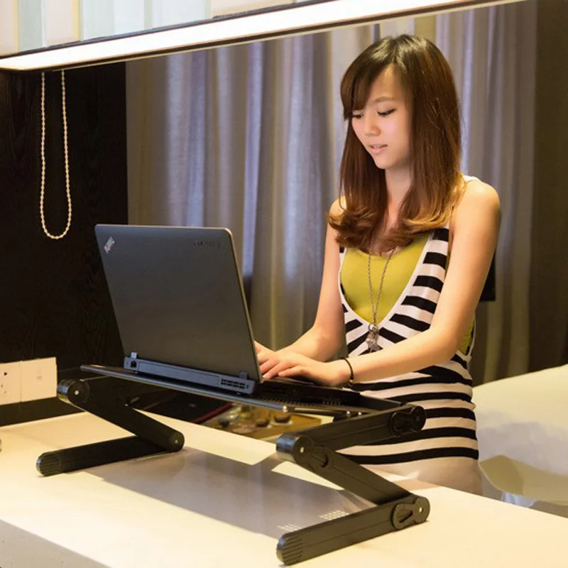 Легкий Но Сильный Складной Кресло-Стол Ноутбук с Большим Вентилятором и Двойной