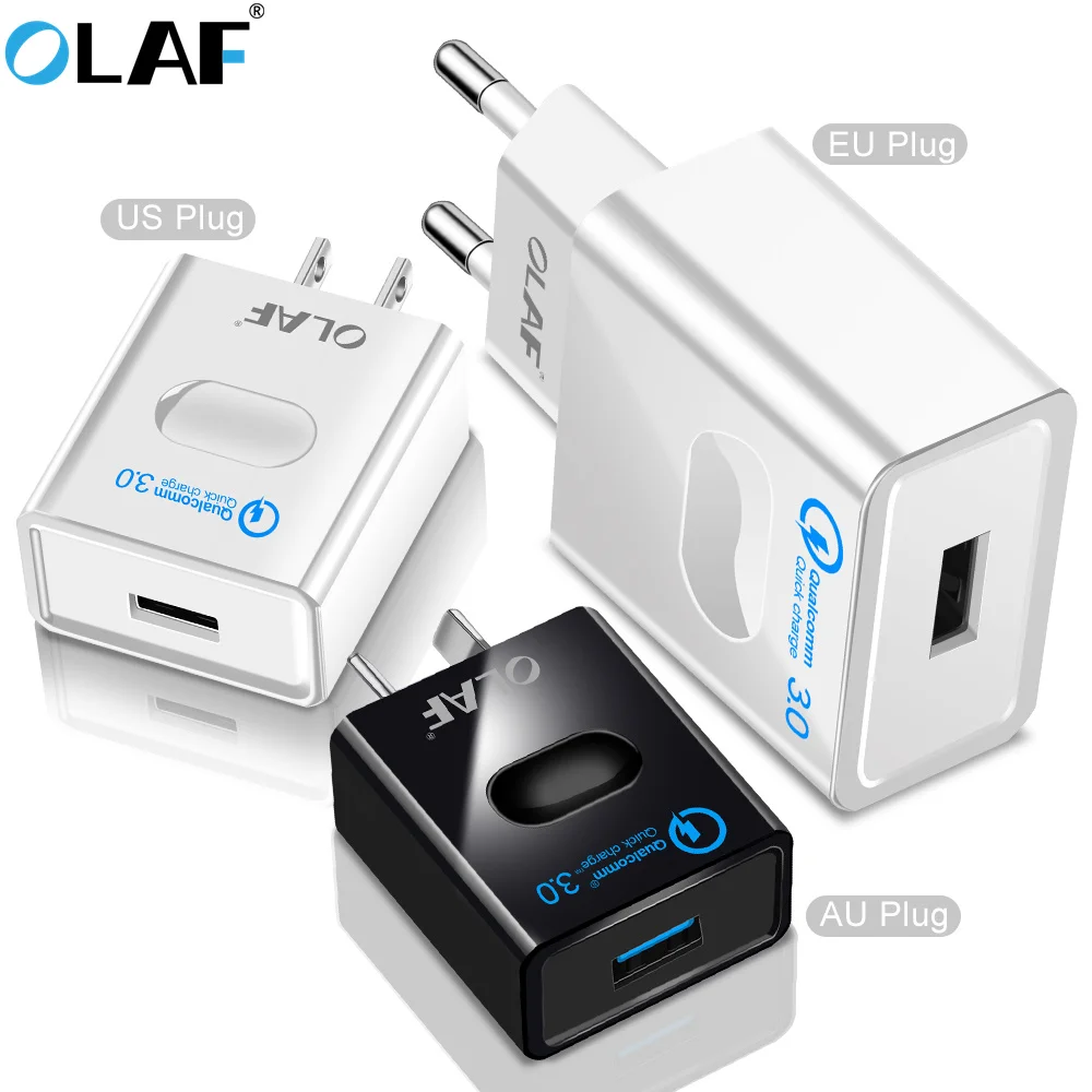 Зарядное устройство Olaf Quick Charge 3 0 мобильный телефон с вилкой EU/US/AU Для iphone qc
