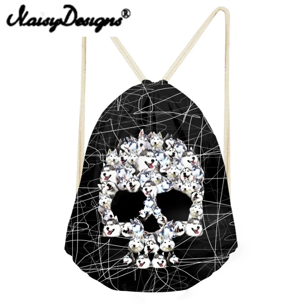 Мужской рюкзак на шнурке с принтом черепа|Мешки кулиской| |