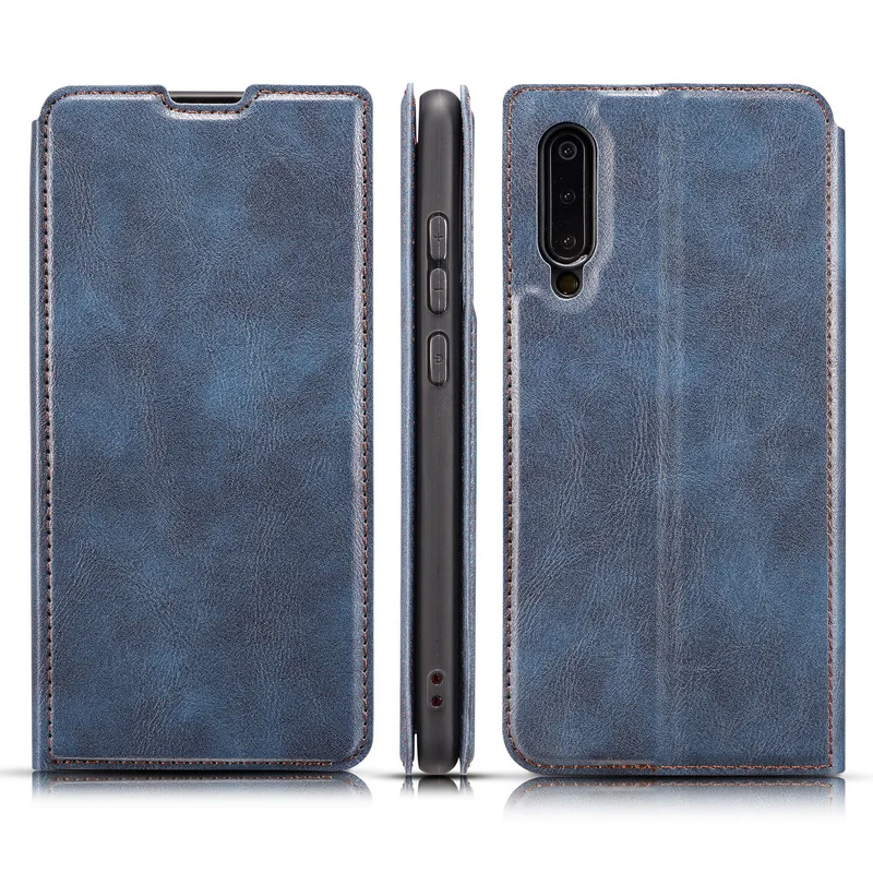 Blue Магнитный кожаный флип чехол для samsung Galaxy S10 5G S9 S8 плюс S7 край S10e Note 9 8 A7 A9 J4 J6 Prime A70 A50 A30 A20 A40 - Цвет: Blue