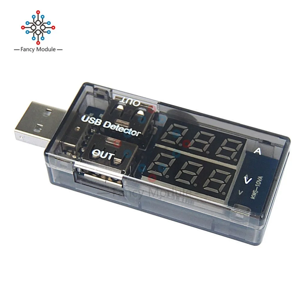 USB de corriente de voltaje de carga de Detector de potencia móvil actual amperímetro del voltímetro de cargador USB de voltaje de doble fila muestra Metro