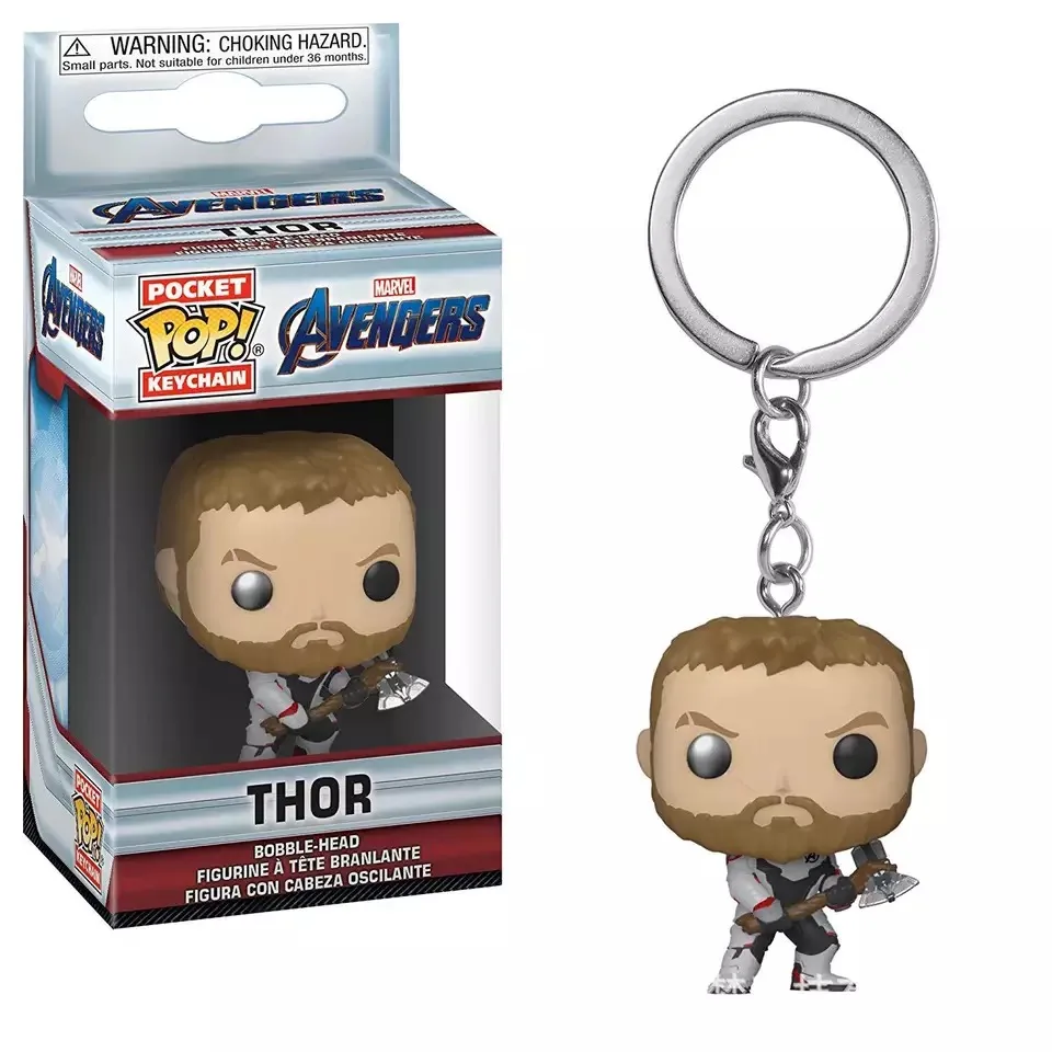 2 FUNKO POP Avengers 4: Endgame капитан чудо-яд Дэдпул брелок с Железным человеком Фигурки игрушки для детей Рождественский подарок - Цвет: 2