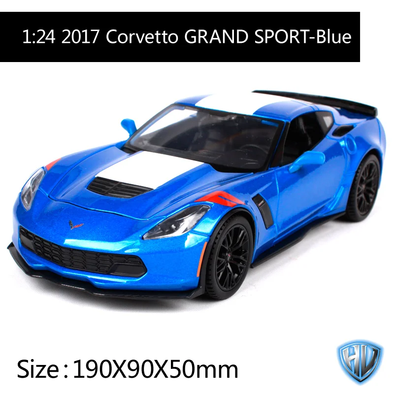 Maisto 1:24 2017 corvetto grand sport синий серый автомобиль литья под давлением Модель гоночного