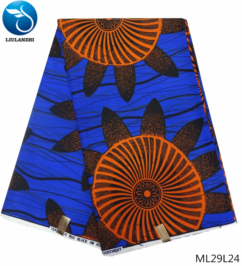Воск LIULANZHI tissu africain 2019 Африканские Восковые ткани 6 ярдов/партия африканская