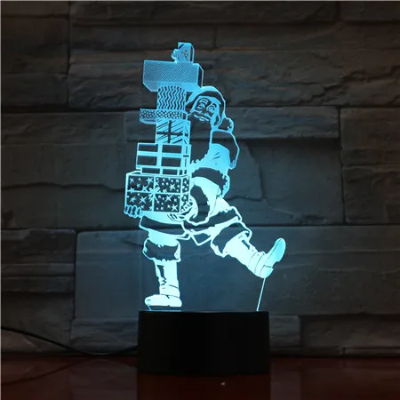 Рождественский 3D лампа USB ночник Санта Клаус светодиодный RGB освещения Luminaria стол Дети Рождественские подарки домашние декоративные AS1611