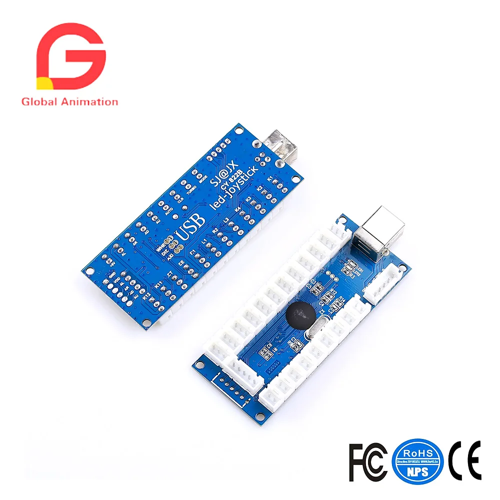 Zero Delay Pc аркадная игра DIY набор деталей 1 X 5pin 8 способ джойстика + хромированная
