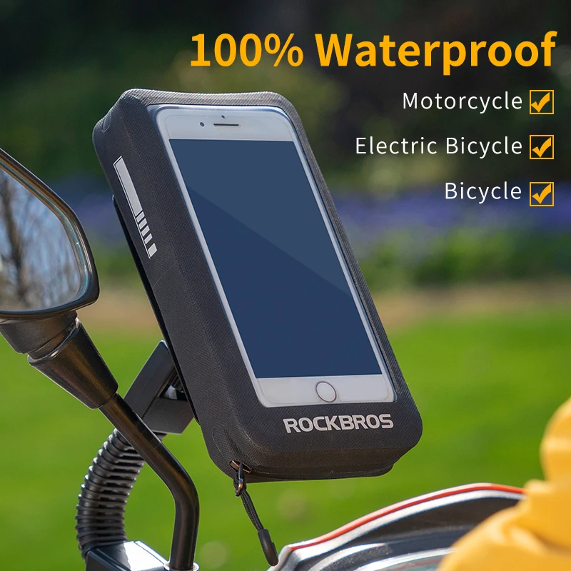 ROCKBROS 100% водонепроницаемая велосипедная сумка мобильный телефон держатель ТПУ