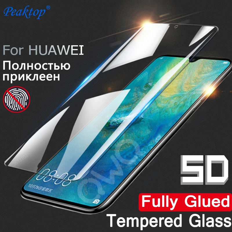 

2pcs 5D Full glue Tempered Glass For Huawei P smart Plus Mate 20 10 P20 Lite Pro Screen Protector For Huawei P10 Lite Full Film