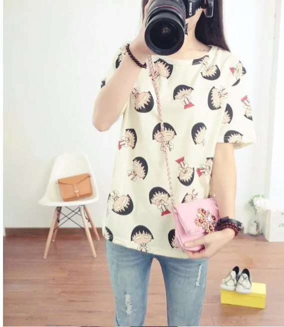 Женская футболка с круглым вырезом коротким рукавом и принтом|fashion women t shirt|womens