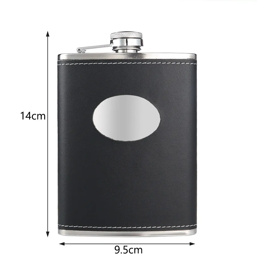 8oz BIUBIUTUA 8 унций, Кожаная набедренная фляжка, фляга из нержавеющей стали для алкоголя, Подарочная фляжка для путешествий, набор на заказ, фляжка, подарок для мужчин - Цвет: 8oz