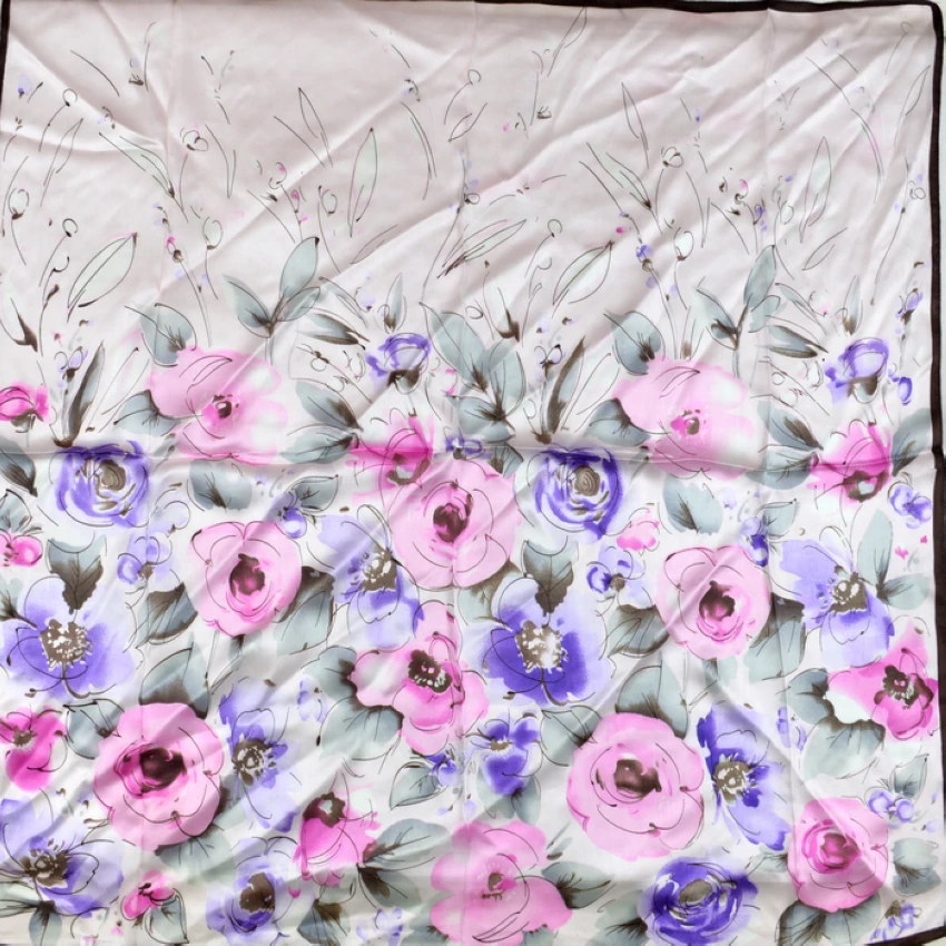 Женский квадратный шарф из 100% шелка 90x90 см|silk scarf|muslim head scarfwomen scarf |