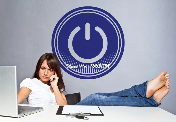 

Power Button New Arrivals Wall Stickers Home Decor Living Room Bedroom Decoration Removable Sticky Vinyl Wall Decal Mural LA234