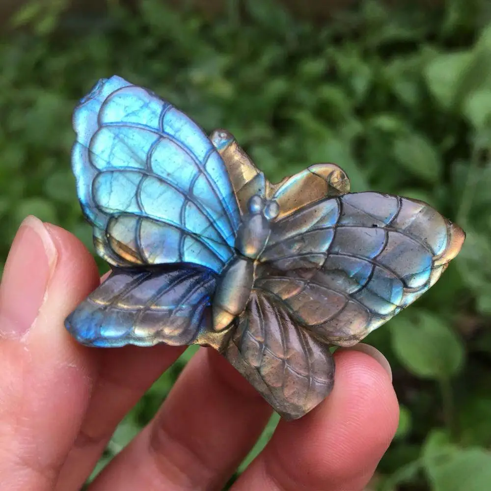 Лабрадоритовый кварц butterfly crystal образец камня рейки лечебный натуральный камень