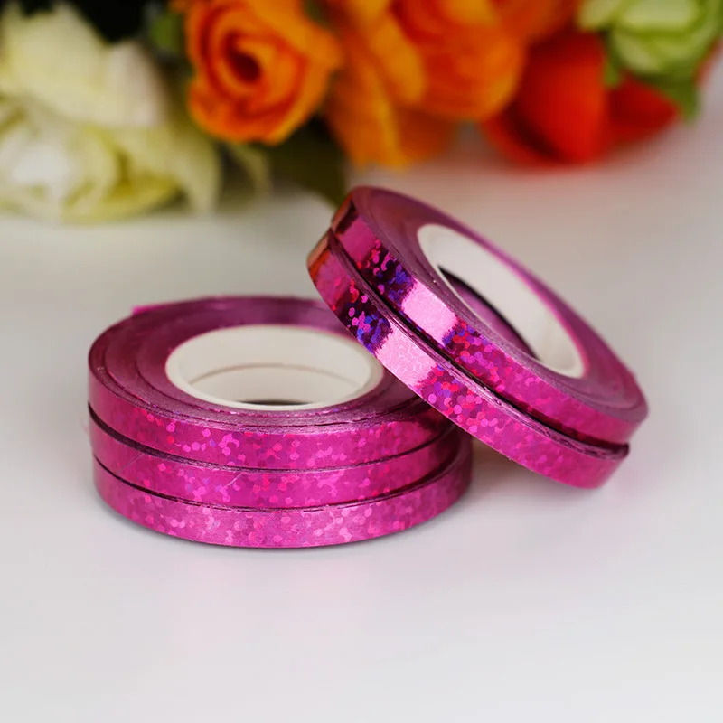 laser rose red 5 шт./партия 5 мм* 10 м Фольга Воздушный шар лента-лазер шар струны цепь события и вечерние принадлежности завивка День рождения Свадебные украшения - Цвет: laser rose red