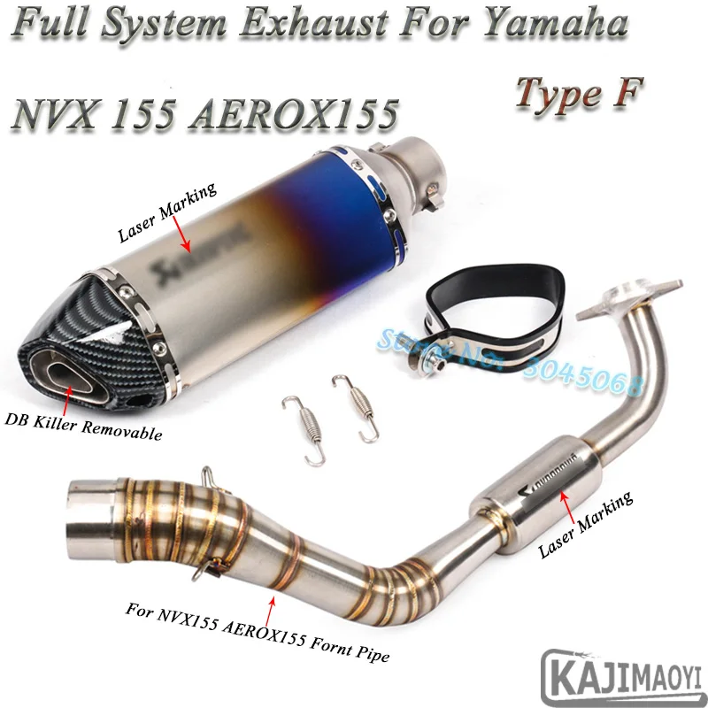 Type F Для Yamaha NVX 155 AEROX155 NVX155 мотоциклетная выхлопная труба Модифицированная Fornt Соединительная труба глушитель дБ наклейка-убийца - Цвет: Type F