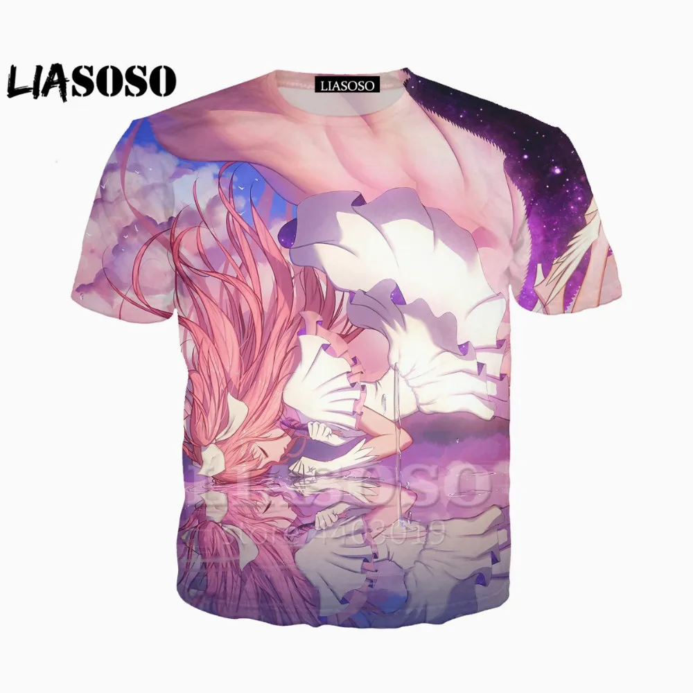 Liaseo 3D печать для женщин и мужчин аниме Puella Magi Madoka Magica Kawaii футболка Летняя женская