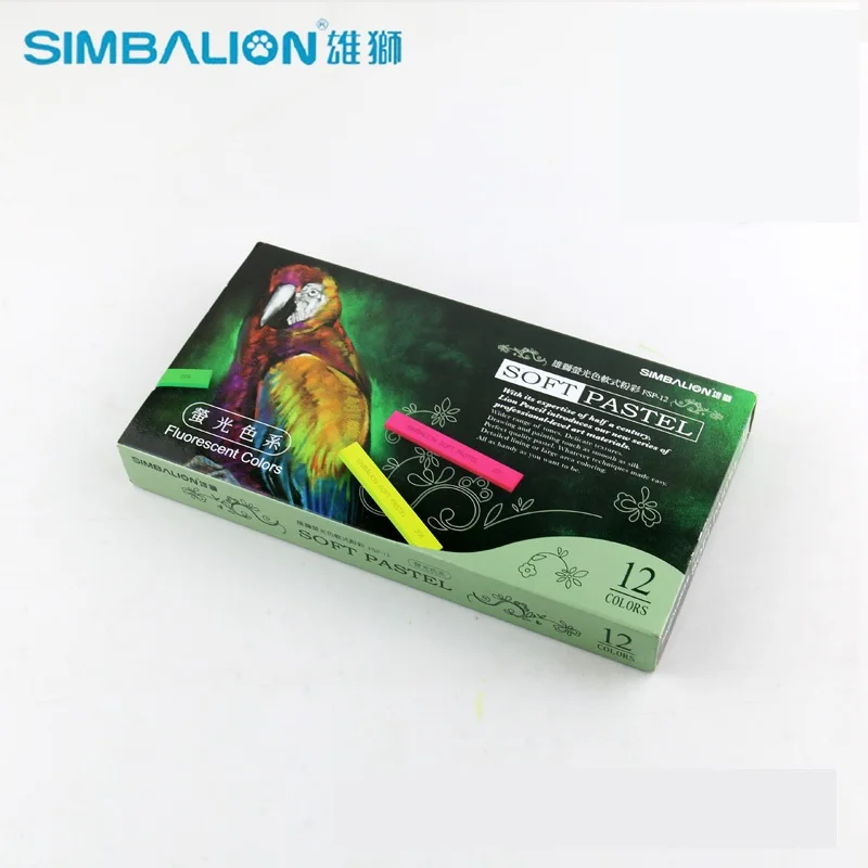 Simbalion мастера пастельные 12 флюоресцентные цвета мягкие пастельные набор художественные принадлежности для рисования