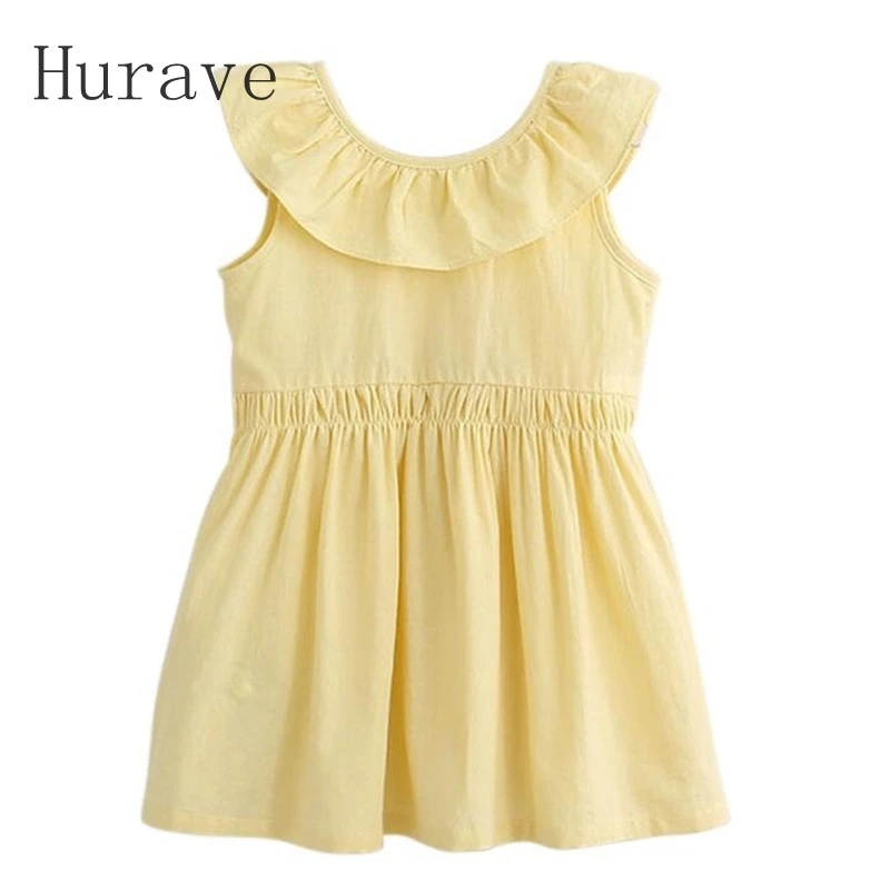 Hurave/Модное детское летнее платье одежда без рукавов для девочек платья с