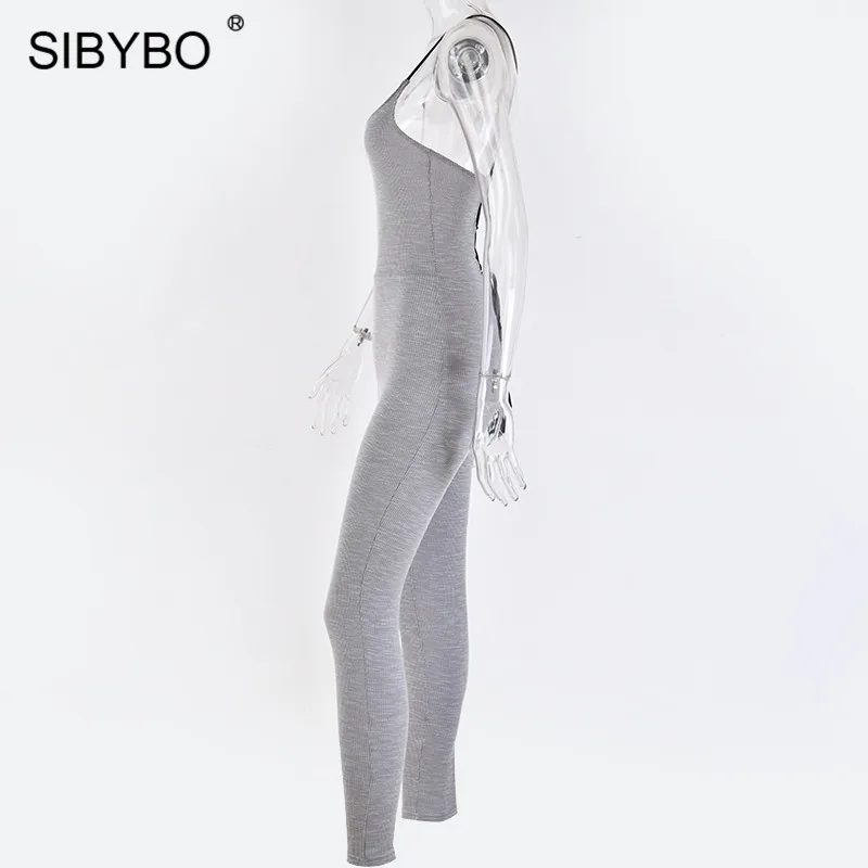 Sibybo кружевной сексуальный комбинезон с открытой спиной женский комбинезон без рукавов с круглым вырезом обтягивающий Летний комбинезон женский Повседневный бандажный комбинезон
