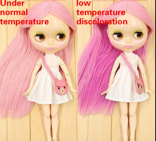 Бесцветная кукла с розовыми и фиолетовыми волосами|doll hair color|doll customhair waver |