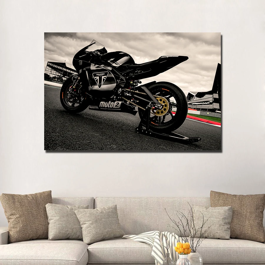 Триумф Daytona 765 супер мотоцикл настенные художественные плакаты холст ткань