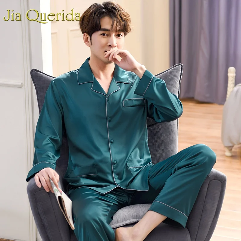Атласная Шелковая пижама для мужчин и женщин 2019 модные парные пижамы однотонная