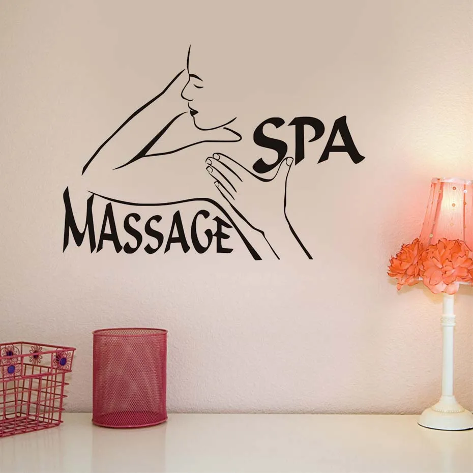 Виниловые наклейки на стену Tai Massage Spa мужские массажные съемные художественные