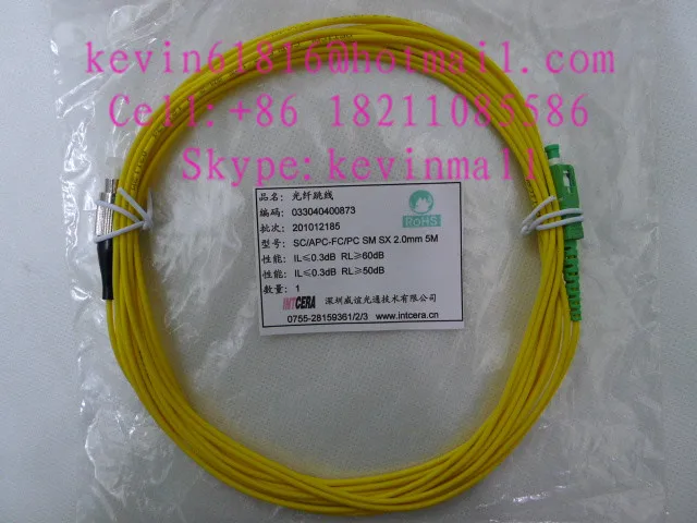 Коннектор для оптического волокна длиной 5 м FC/PC-SC/APC одномодовый одножильный