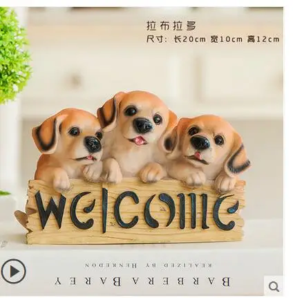 

Labrador dog Home Furnishing simulation ornaments decoration accessories iron Home tower props Arts Crafts Copper navidad