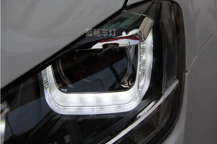 Автомобильный Стильный чехол для фары VW Golf 7 фары Golf7 MK7 светодиодный фонарь DRL Объектив Двойной Луч Биксенон HID