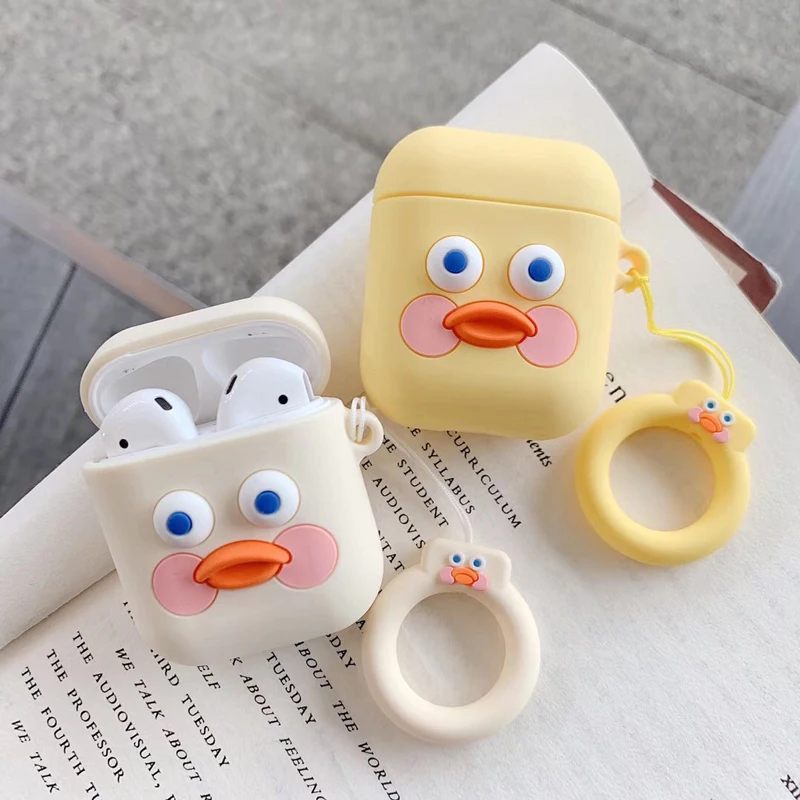 Модный милый мягкий силиконовый чехол для наушников Apple Airpods противоударный AirPods