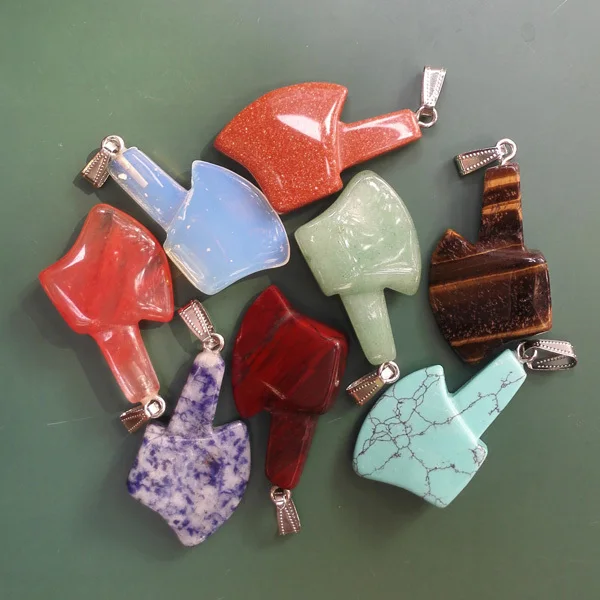 

Ax Natural stone Ax pendants stone for women jewelry pendants for jewelry making 8ps free shipping Wholesale
