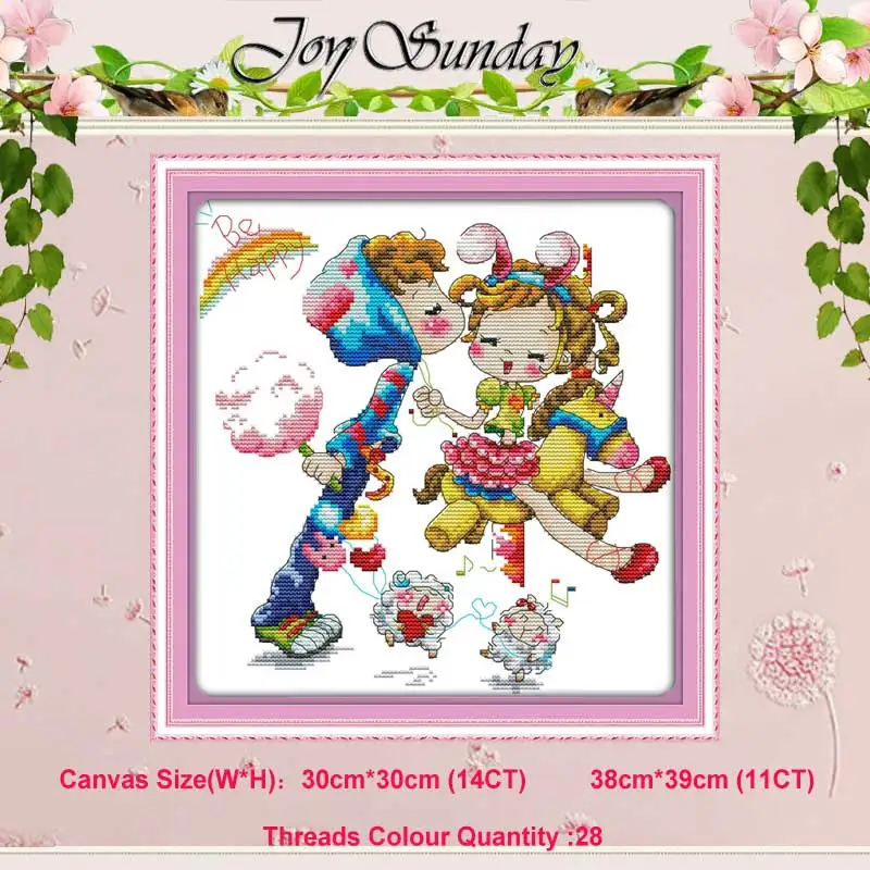 The love of candy Набор для вышивания крестиком из мультфильмов для влюбленных мальчиков и девочек, 11 карат, 14 карат,, Набор для вышивания крестиком DMC, Набор для вышивания, рукоделие, домашний декор - Цвет: The love of candy