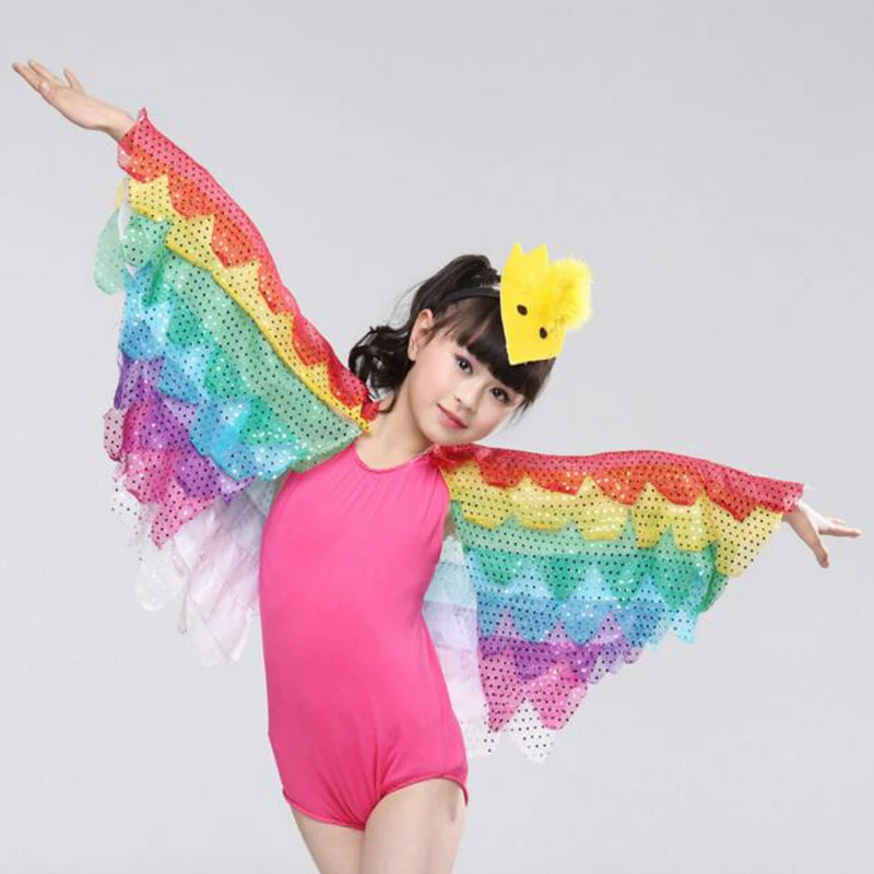 Новинка желтый ярко розовый синий большой воробей крылья Феникса детский