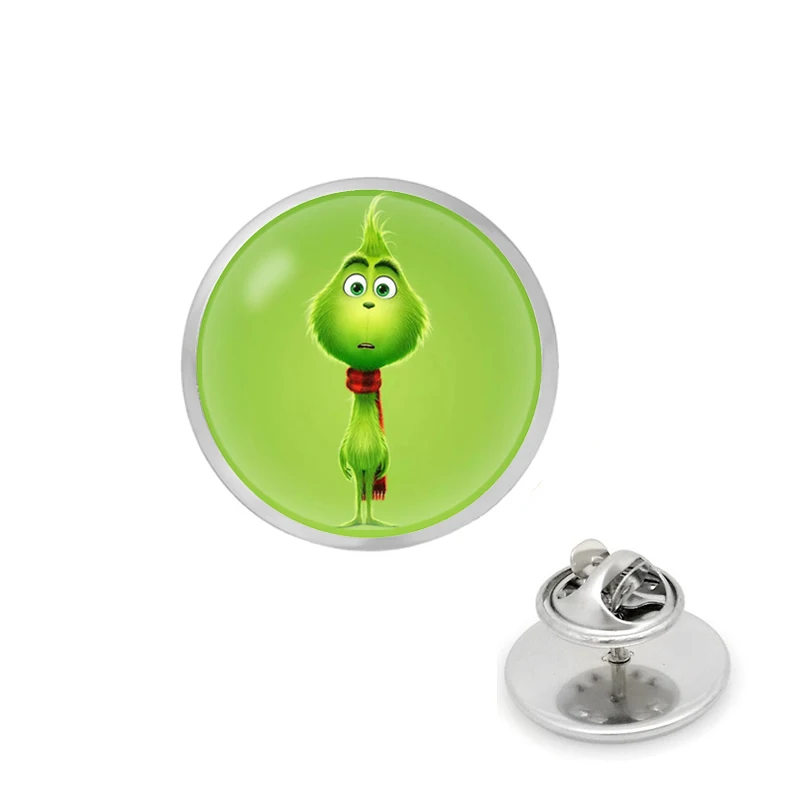 Брошь булавка Grinch стеклянный круг брошь с животными аниме ювелирные изделия