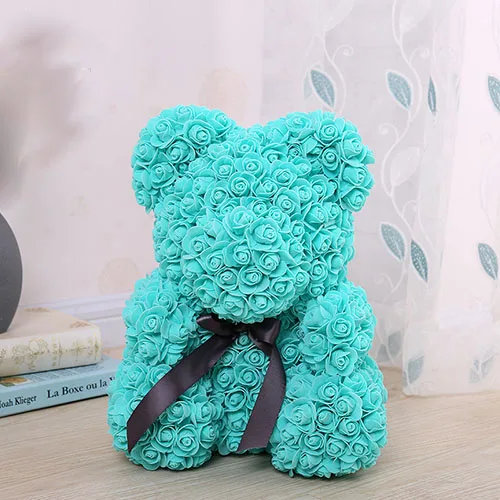 Type 8 YO CHO розовый медведь 40 см 23 см цветы искусственный плюшевый медведь розы Женские Подарочные коробки ко Дню Святого Валентина свадебные украшения цветы - Цвет: Type 8
