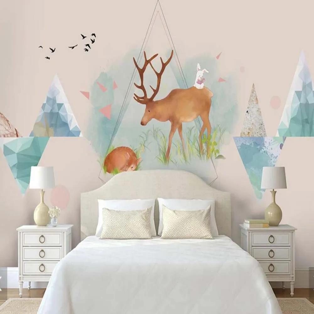 

3D 5D 8D Canvas Custom Photo Wallpaper ELK Mural Embossed for Living Room Kids Bedroom TV Background Walls Decor Custom Any Size