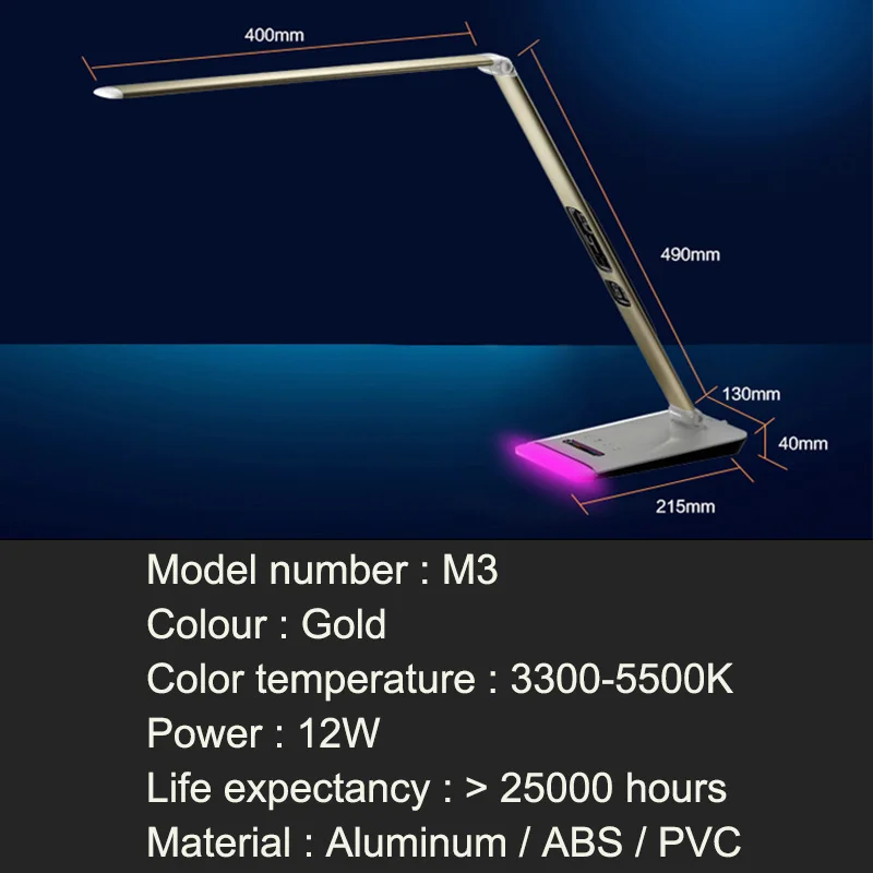 TZ современный 12 Вт Настольный светильник Dimmable Gooseneck гибкое подставка для чтения