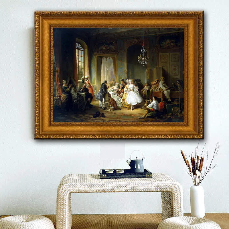 classical europe retro court people palace music canvas printings oil painting printed on cotton wall art decoration picture | Дом и сад