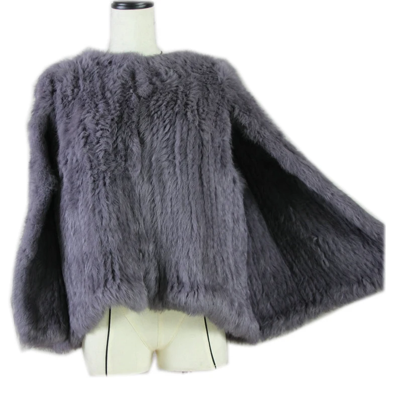Australia New Genuine Colours Thick Knitted Real Rabbit Fur Jacket Women Winter Warm Fashion / Lady Fur Coat harppihop