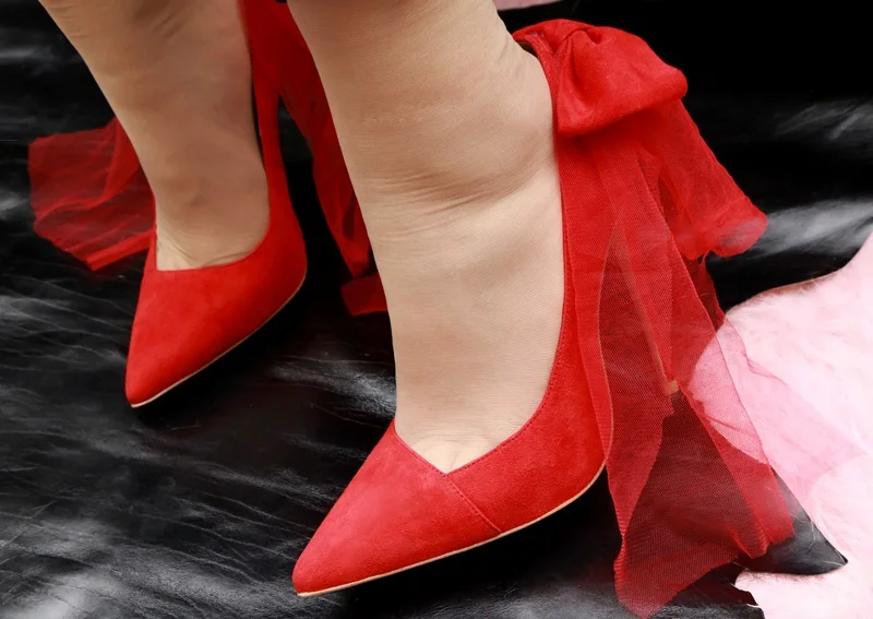 Женские свадебные туфли-лодочки красные туфли на высоком каблуке-шпильке с